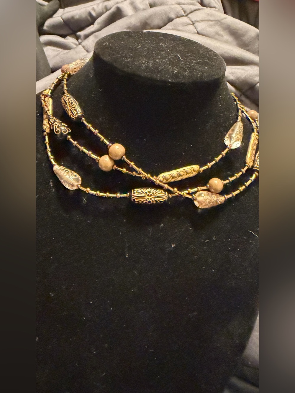 Chico's Gold-Tone Layered Beaded Necklace